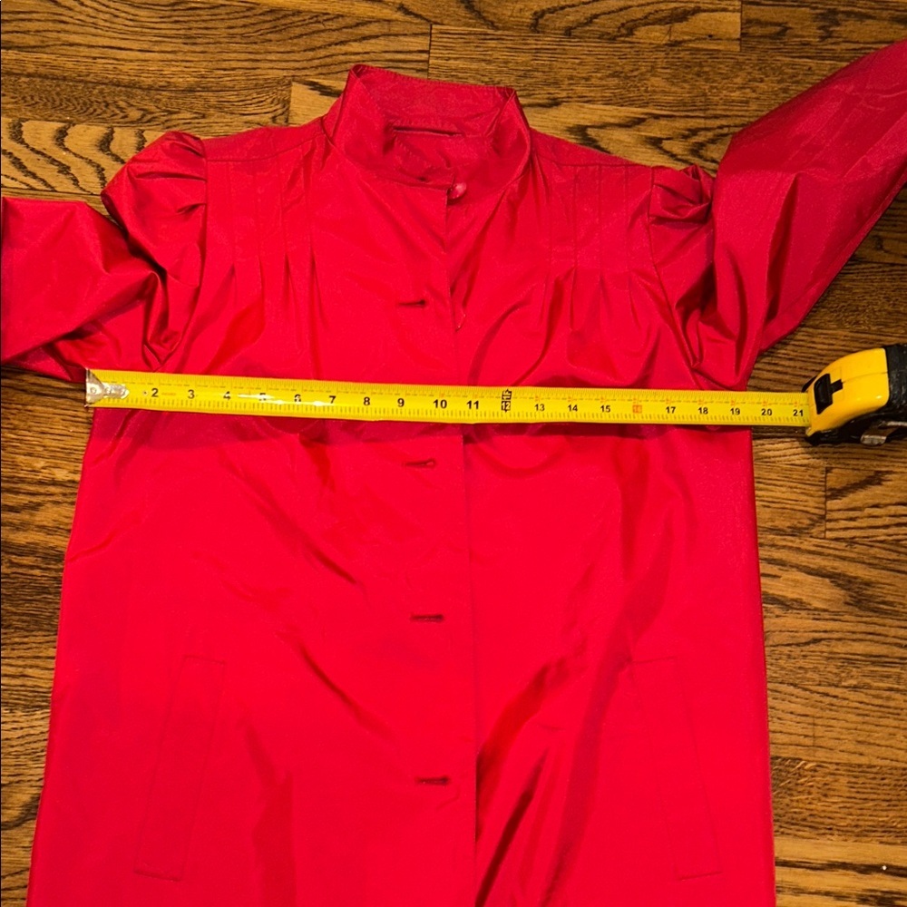 VINTAGE J. Gallery Red Button-Up Trench Coat Women’s Size 4 - Picture 6 of 8